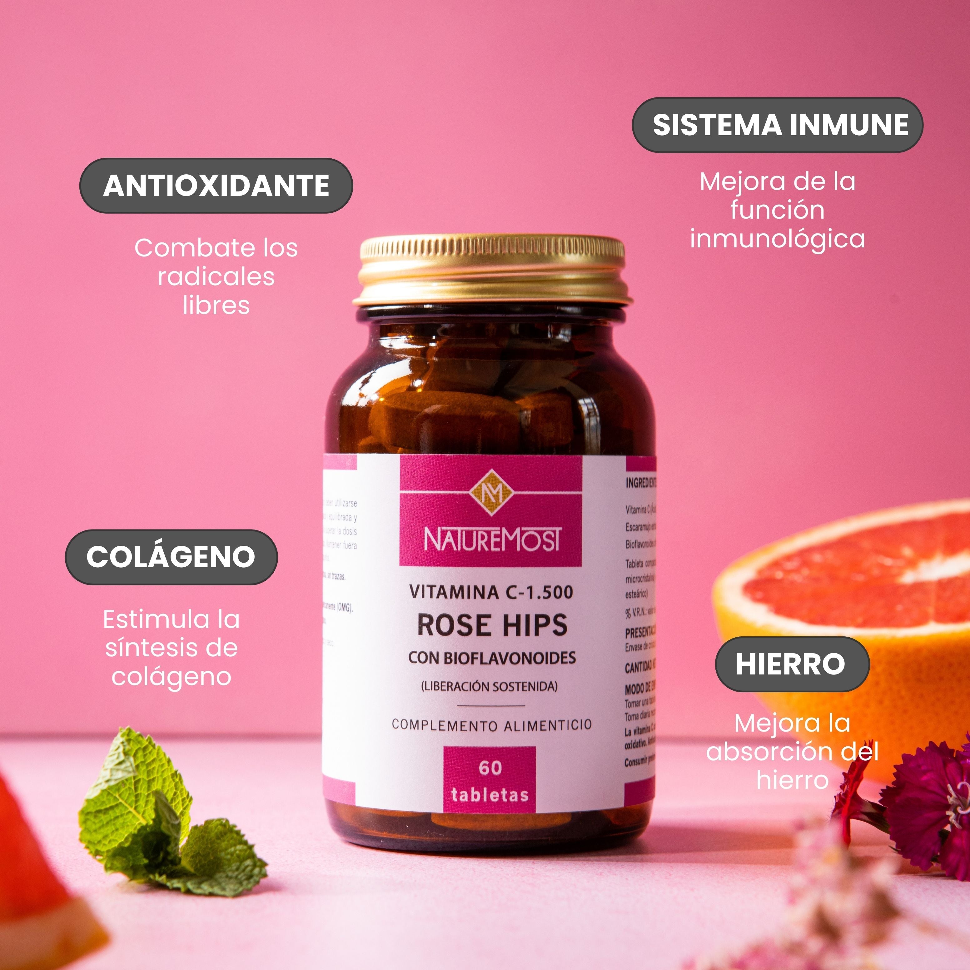 Vitamina C -1500 Rose Hips - Naturemost