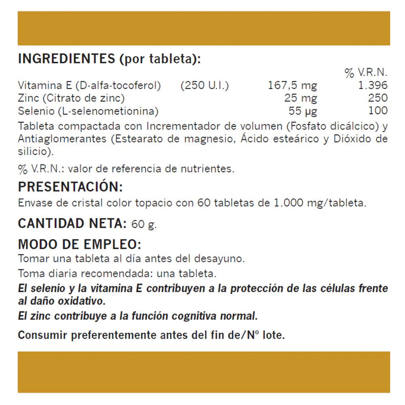 Vitamina E - Selenio - Zinc - Naturemost